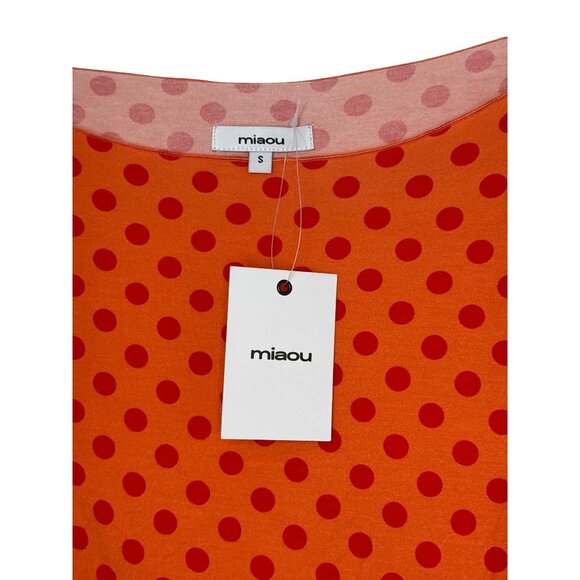 Miaou Amelia Top in Red Polka Dot Small New Womens Long Sleeve Tee - Picture 10 of 16